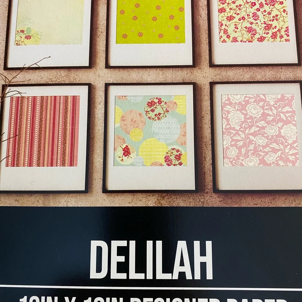 NWT Delilah 12x12 Designer Paper Pack 50 Sheets